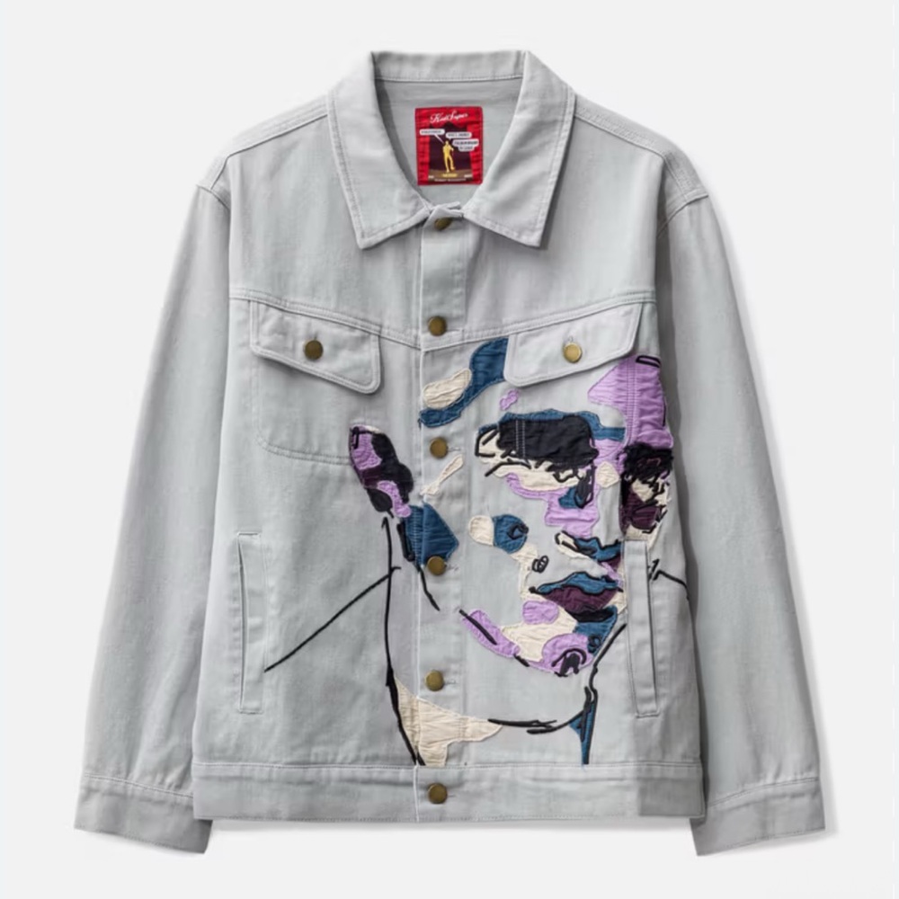 Kid super Face embroidery denim Small